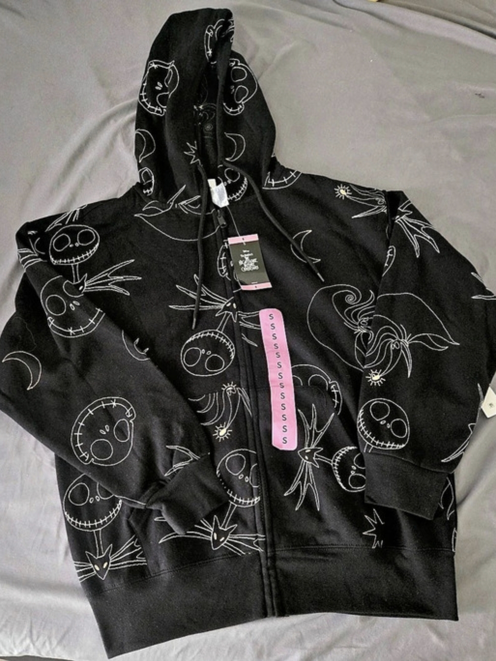 Disney Tim Burton's The Nightmare Before Christmas All-Over Print Zip Hoodie